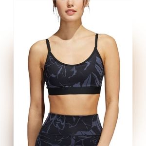 Adidas Light-Support Flower-Print Bra - SHADOW NAVY -MEDIUM **NEW